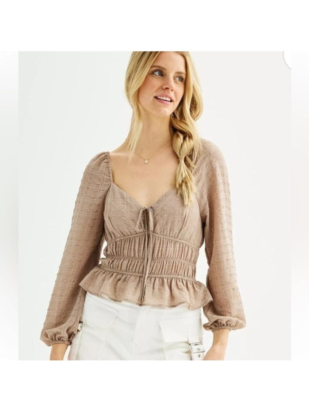 Juniors' Dizzy Lizzy Long Sleeve Top Size Large